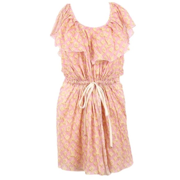 Louis Vuitton: Monogram LV Dress Tie Semi-Sheer Dress - Picture 15 of 15